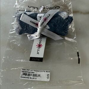Cosabella Diamond Blue Lace Thong NWT